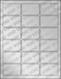 Sheet of 2.5" x 1.563" Void Silver Polyester labels