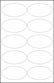 Sheet of 5.125” x 2.75” Oval  labels