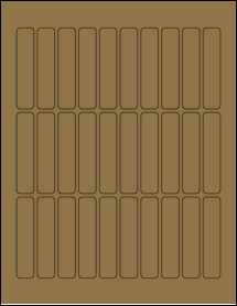 Sheet of 0.625" x 2.9375" Brown Kraft labels