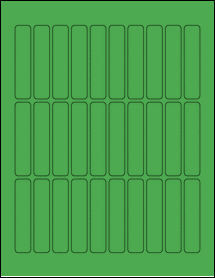 Sheet of 0.625" x 2.9375" True Green labels