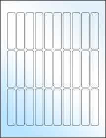 Sheet of 0.625" x 2.9375" White Gloss Laser labels