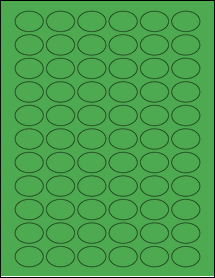 Sheet of 1.125" x 0.8125" True Green labels