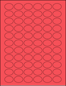 Sheet of 1.125" x 0.8125" True Red labels