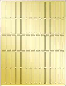 Sheet of 0.5" x 2" Gold Foil Inkjet labels