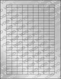 Sheet of 0.75" x 0.375" Void Silver Polyester labels