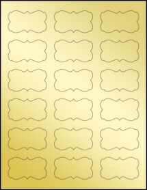 Sheet of 2.2441" x 1.2992" Gold Foil Inkjet labels