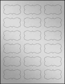 Sheet of 2.2441" x 1.2992" Weatherproof Silver Polyester Laser labels