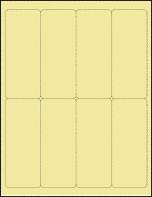 Sheet of 2" x 5" Pastel Yellow labels