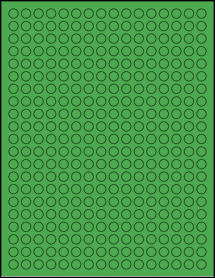 Sheet of 0.375" Circle True Green labels