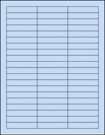 Sheet of 2.5" x 0.5" Pastel Blue labels