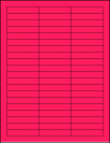 Sheet of 2.5" x 0.5" Fluorescent Pink labels