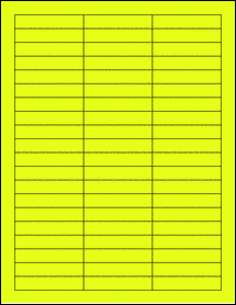 Sheet of 2.5" x 0.5" Fluorescent Yellow labels