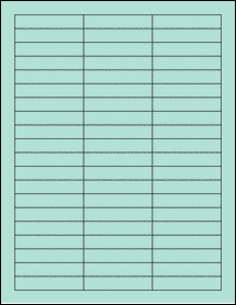 Sheet of 2.5" x 0.5" Pastel Green labels