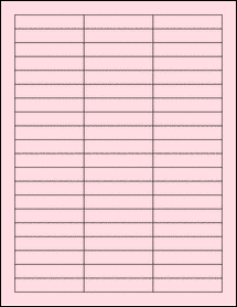 Sheet of 2.5" x 0.5" Pastel Pink labels