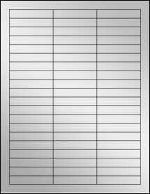Sheet of 2.5" x 0.5" Silver Foil Inkjet labels