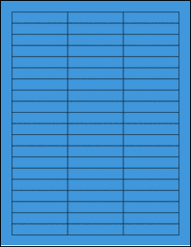 Sheet of 2.5" x 0.5" True Blue labels