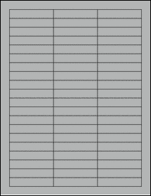 Sheet of 2.5" x 0.5" True Gray labels