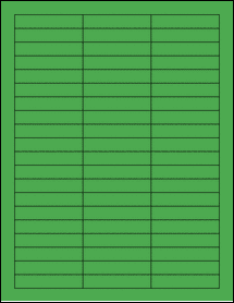 Sheet of 2.5" x 0.5" True Green labels