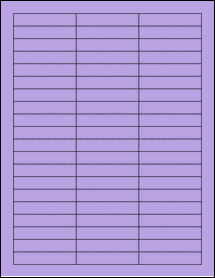 Sheet of 2.5" x 0.5" True Purple labels