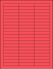 Sheet of 2.5" x 0.5" True Red labels