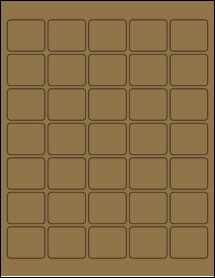 Sheet of 1.5" x 1.25" Brown Kraft labels