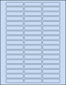 Sheet of 2.25" x 0.5" Pastel Blue labels