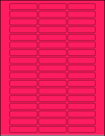 Sheet of 2.25" x 0.5" Fluorescent Pink labels