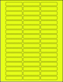 Sheet of 2.25" x 0.5" Fluorescent Yellow labels