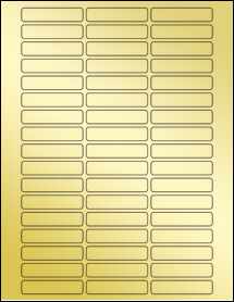 Sheet of 2.25" x 0.5" Gold Foil Laser labels