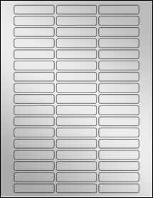 Sheet of 2.25" x 0.5" Silver Foil Laser labels