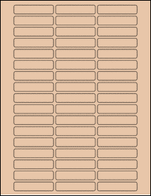 Sheet of 2.25" x 0.5" Light Tan labels