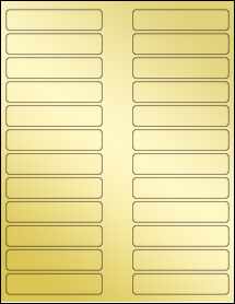 Sheet of 3.5" x 0.75" Gold Foil Inkjet labels