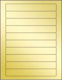 Sheet of 7" x 1" Gold Foil Inkjet labels