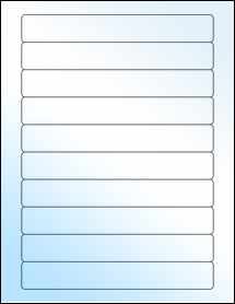Sheet of 7" x 1" White Gloss Laser labels