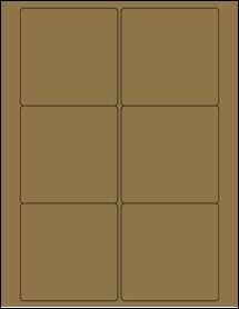 Sheet of 3.5" x 3.5" Brown Kraft labels