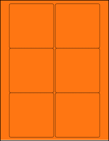 Sheet of 3.5" x 3.5" Fluorescent Orange labels