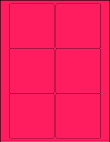 Sheet of 3.5" x 3.5" Fluorescent Pink labels