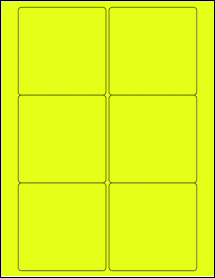 Sheet of 3.5" x 3.5" Fluorescent Yellow labels