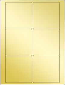 Sheet of 3.5" x 3.5" Gold Foil Inkjet labels