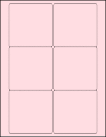 Sheet of 3.5" x 3.5" Pastel Pink labels