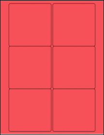 Sheet of 3.5" x 3.5" True Red labels