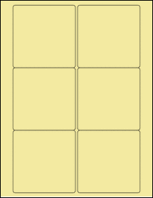 Sheet of 3.5" x 3.5" Pastel Yellow labels