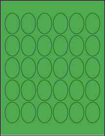 Sheet of 1.1875" x 1.6875" True Green labels