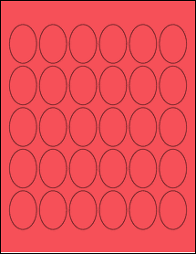 Sheet of 1.1875" x 1.6875" True Red labels