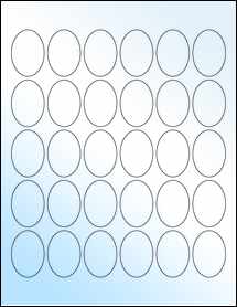 Sheet of 1.1875" x 1.6875" White Gloss Laser labels