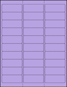 Sheet of 2.625" x 1" True Purple labels