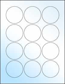 Sheet of 2.25" Circle White Gloss Laser labels