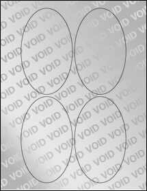 Sheet of 3" x 5" Void Silver Polyester labels