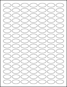 Sheet of 1" x 0.5" Small Oval  labels