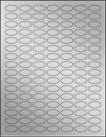 Sheet of 1" x 0.5" Small Oval Weatherproof Silver Polyester Laser labels